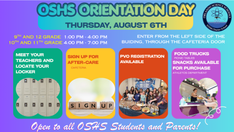OSHS Orientation Day schedule